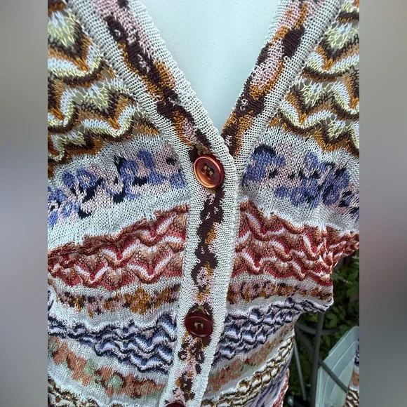 Missoni light weight cotton blend multi colored cardigan - Picture 6 of 11